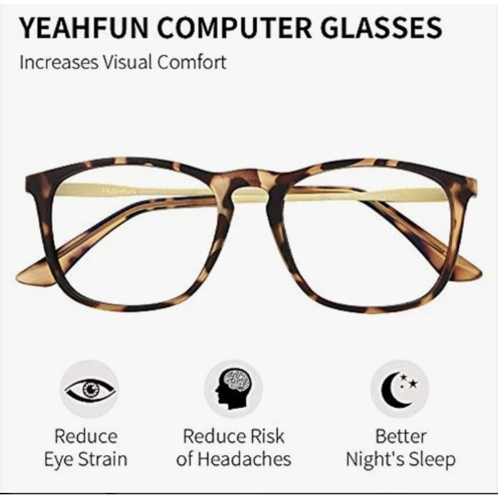 YeahFun Vision Protection Glasses Computer Gaming Fashion Eye Wear UV400